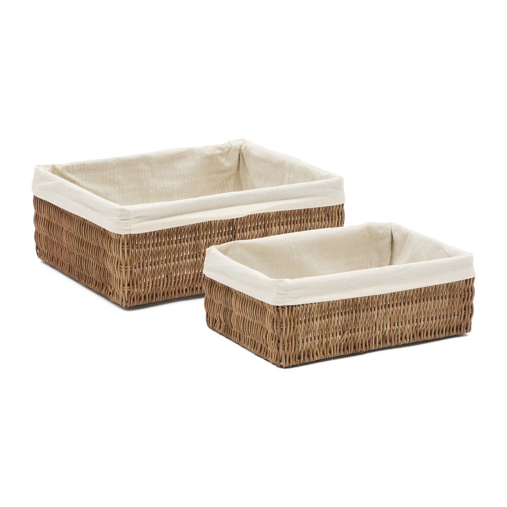 Košare v kompletu 2 ks iz ratana 28x20x10 cm Indali