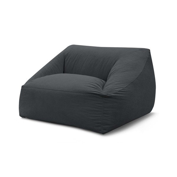 Temno siva vreča za sedenje iz rebrastega žameta Lilibet – Bobochic Paris