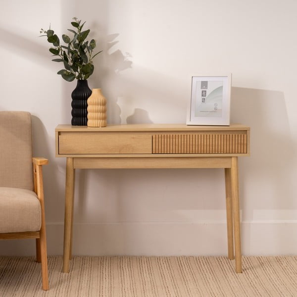 Stranska mizica v naravni barvi 30x100 cm Iona – Casa Selección-image-1