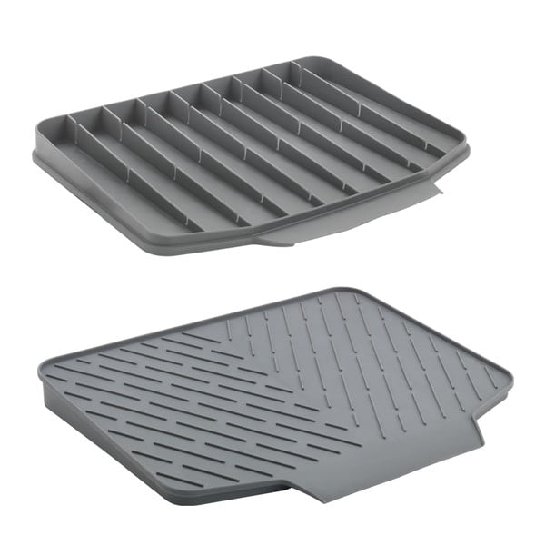 Siva plastična odcejalna podloga 40x33 cm Gravity – Metaltex-image-4