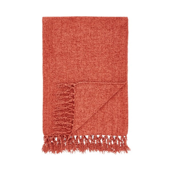 Opečnato oranžna odeja iz šenilje 130x170 cm Wilson – Catherine Lansfield