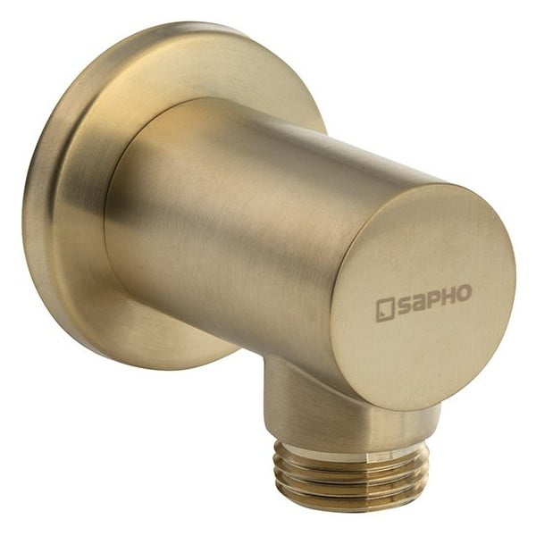 Medeninast del za priključitev tuša v zlati barvi ø 6 cm – Sapho