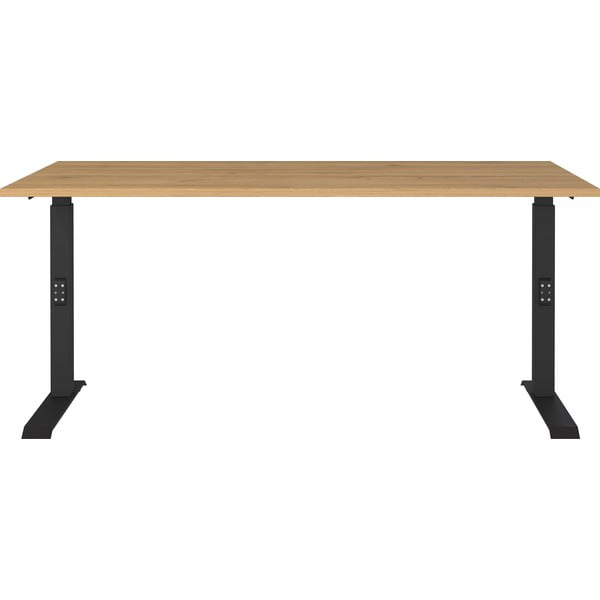 Pisalna miza z nastavljivo višino z mizno ploščo v hrastovem dekorju 80x160 cm Agenda – Germania-image-2