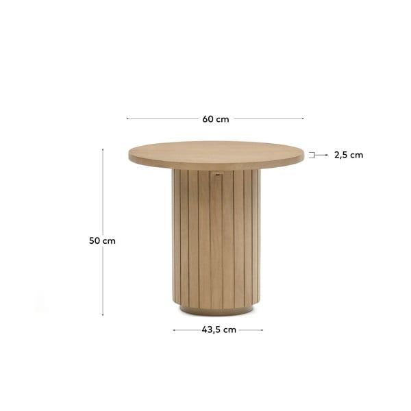 Okrogla mizica iz mangovega lesa ø 60 cm Licia - Kave Home-image-4