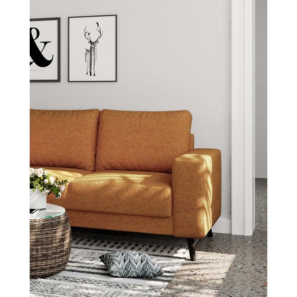 Oranžna kotna sedežna garnitura (levi kot) Fynn – Ghado-image-4