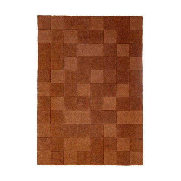 Ročno tkana volnena preproga v barvi terakote 200x290 cm Checkerboard – Flair Rugs