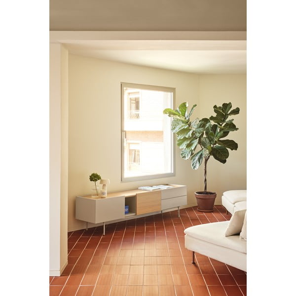 Bež/naravna TV omarica v hrastovem dekorju 180x45 cm Otto – Teulat-image-1