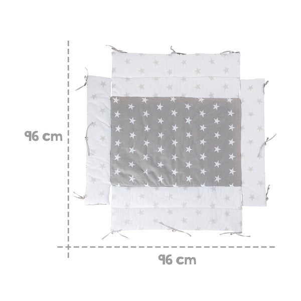 Bela/siva zaščitna obroba za posteljico iz mešanice bombaža 96 cm Little Stars – Roba-image-2