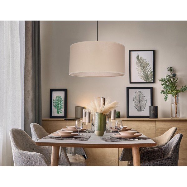 Bež viseča svetilka s tekstilnim senčilom ø 40 cm Shanti – Candellux Lighting-image-4