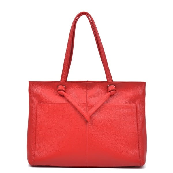 Rdeča usnjena torbica Anna Luchini Layo