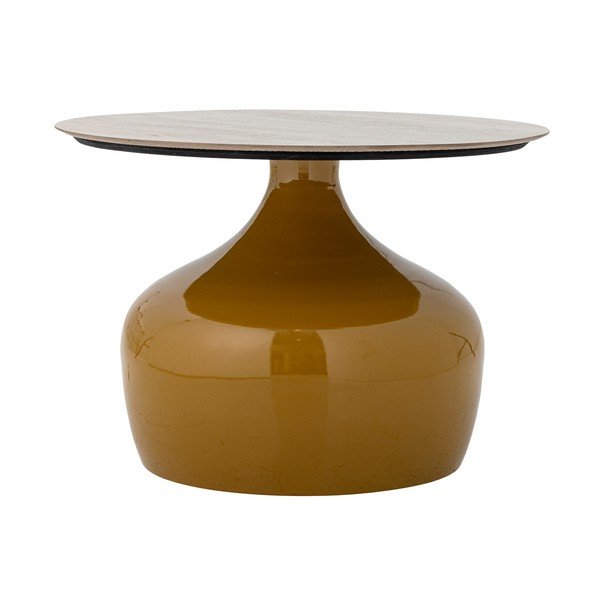 Rumena okrogla klubska mizica s keramično ploščo ø 60 cm Lecco – Bloomingville-image-3