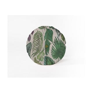 Okrogla okrasna blazina z žametno prevleko Velvet Atelier Leaves, ⌀ 45 cm