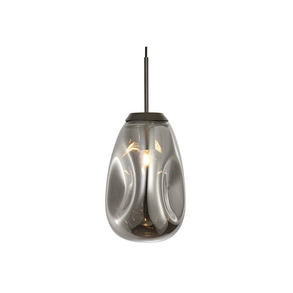 Viseča svetilka iz pihanega stekla v sivi barvi Leitmotiv Pendulum, višina 33 cm