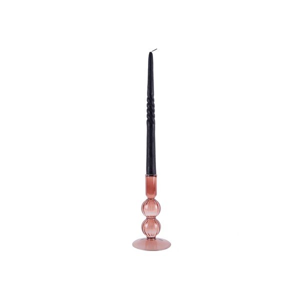 Roza steklen svečnik PT LIVING Swirl Bubbles-image-1