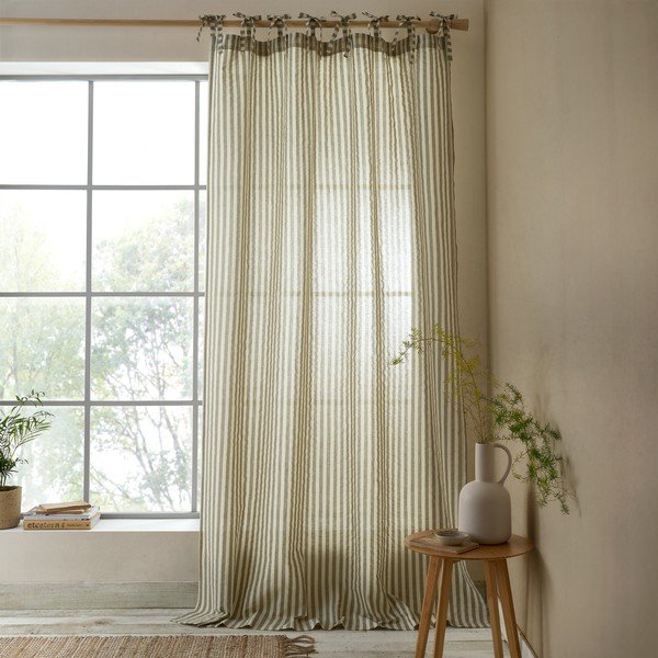 Zelena zavesa 140x229 cm Zanzibar Woven Stripe – Pineapple Elephant-image-1