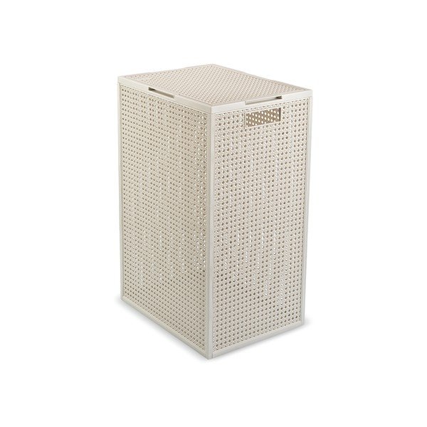 Kremno bel koš za perilo iz reciklirane plastike 60 l Kaya – Curver