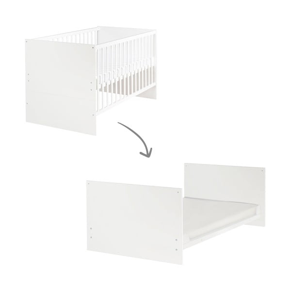 Bela otroška posteljica z nastavljivo višino 70x140 cm Anton – Roba-image-2