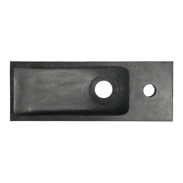 Črn kamnit manjši umivalnik 38x14 cm Blok – Sapho-image-2