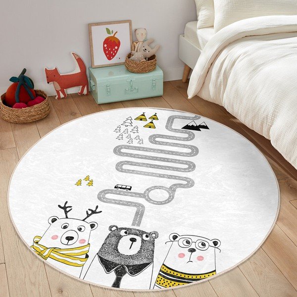 Bela otroška preproga ø 100 cm Comfort – Mila Home-image-4
