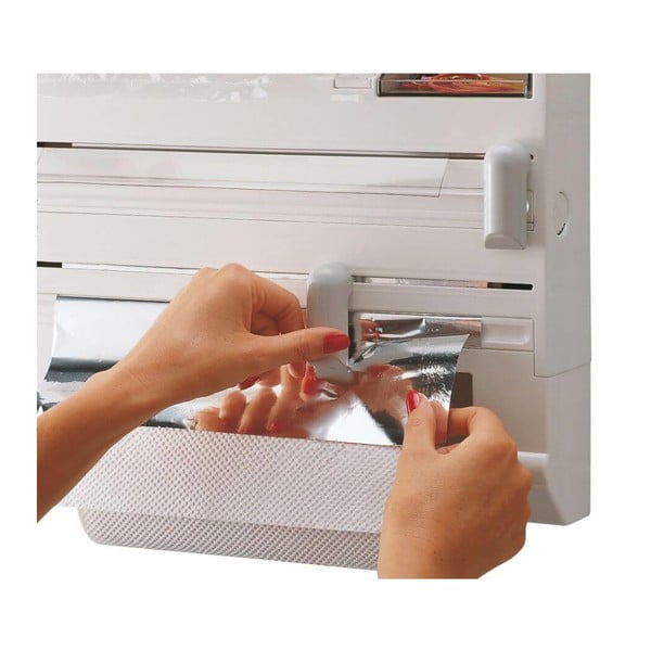 Belo plastično stensko držalo za kuhinjske brisače in folijo Parat – LEIFHEIT-image-4