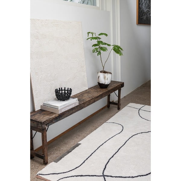 Slonokoščena pralna bombažna preproga 140x200 cm Shadow – Mette Ditmer Denmark-image-1