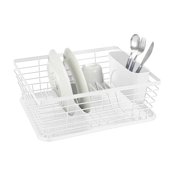 Bel kovinski odcejalnik posode 36x30 cm Drip – Wenko