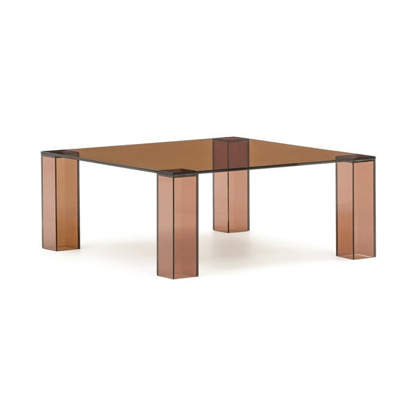 Rjava steklena mizica 85x85 cm Adularia – Kave Home
