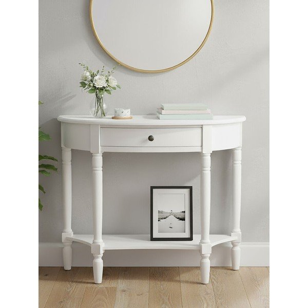 Bela stranska mizica iz masivnega bora 32x93 cm Heritage – Premier Housewares-image-2