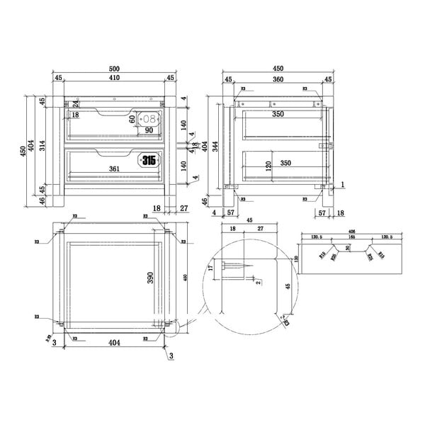 Rjava nočna omarica iz borovega lesa Vipack Alex-image-2