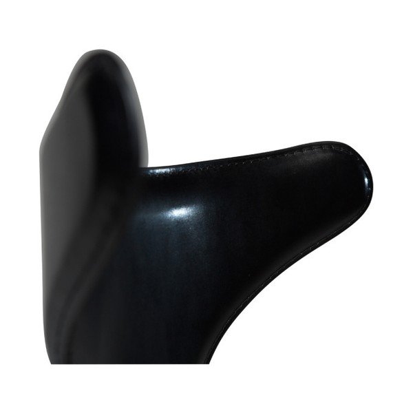 Jedilni stol iz črnega usnja z naravno podlago DAN-FORM Dolphin-image-4