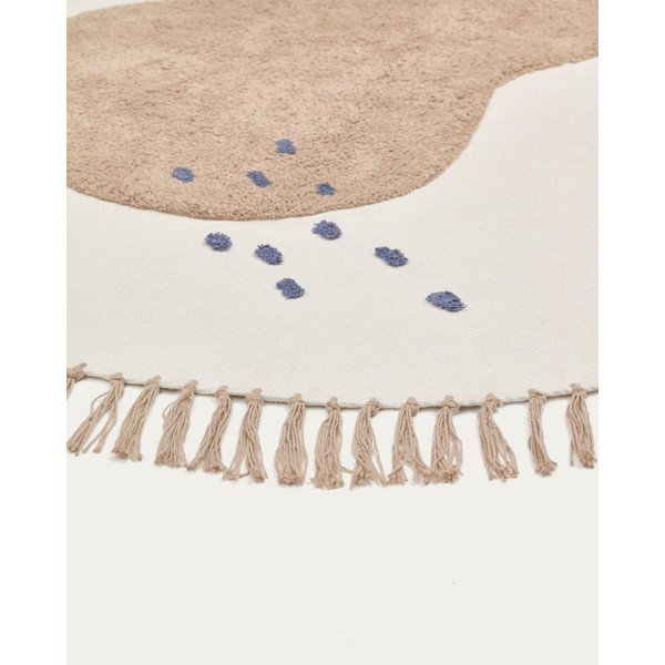 Slonokoščena bombažna otroška preproga ø120 cm Tamya – Kave Home-image-3