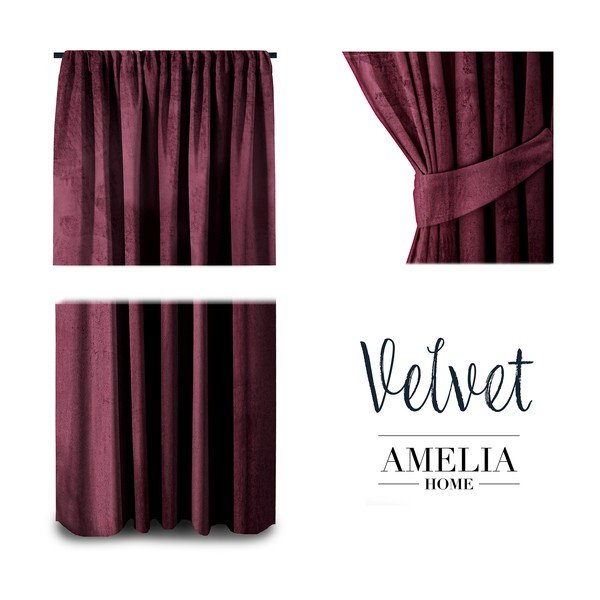 Vijolična žametna zavesa AmeliaHome Velvety, 245 x 140 cm-image-2