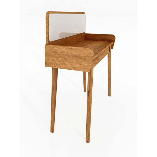 Hrastova toaletna mizica z ogledalom 110x45 cm Retro - The Beds-image-2