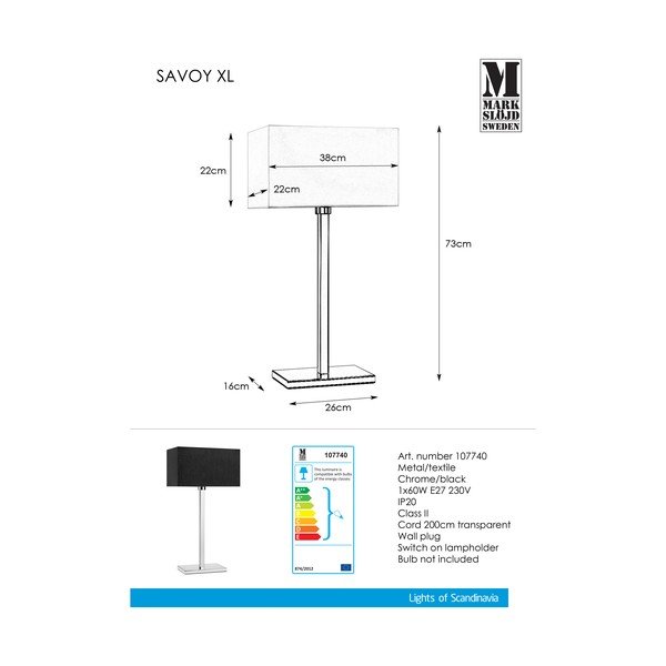 Črna namizna svetilka Markslöjd Savoy XL Table-image-1