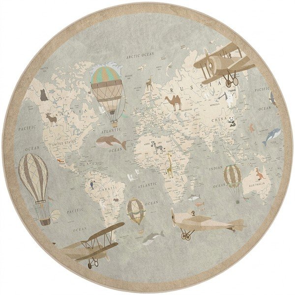Pralna otroška igralna preproga ø150 cm Vintage World – Mila Home