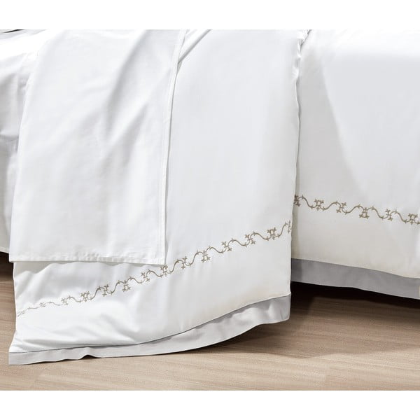 Bela podaljšana posteljnina za zakonsko posteljo iz bombažnega satena z rjuho 6-delna 240x220 cm Diana – Mila Home Luxury-image-2
