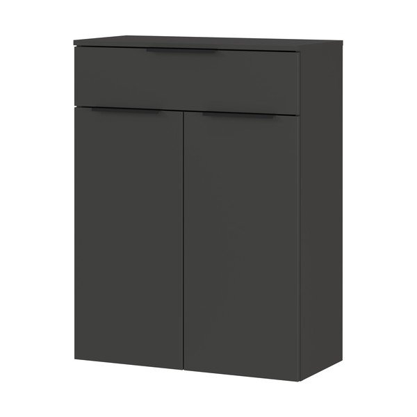 Antracitno siva visoka stenska kopalniška omarica 71x95 cm Crandon – Germania-image-2