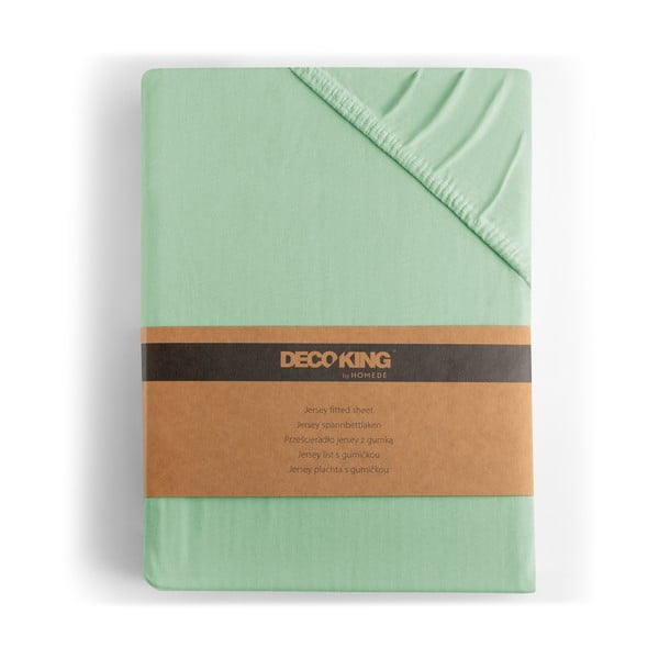 Svetlo zelena napenjalna rjuha iz jerseyja 120x200 cm Amber – Restilo-image-4