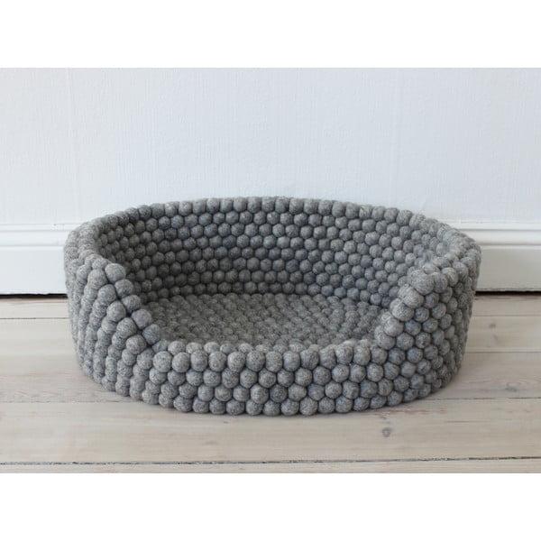Jekleno siva postelja za hišne ljubljenčke iz volnenih kroglic Wooldot Ball Pet Basket, 40 x 30 cm