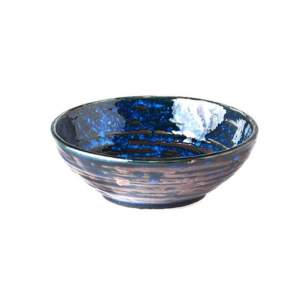 Modra keramična skleda MIJ Copper Swirl, ø 13 cm