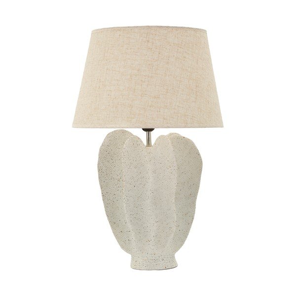 Kremno bela namizna svetilka s tekstilnim senčilom (višina 63 cm) Ester – Mauro Ferretti