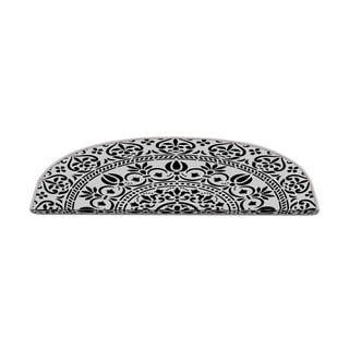 Črni/beli komplet preprog za stopnice 16 ks 20x65 cm Anatolian Lace – Vitaus