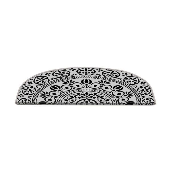 Črni/beli komplet preprog za stopnice 16 ks 20x65 cm Anatolian Lace – Vitaus