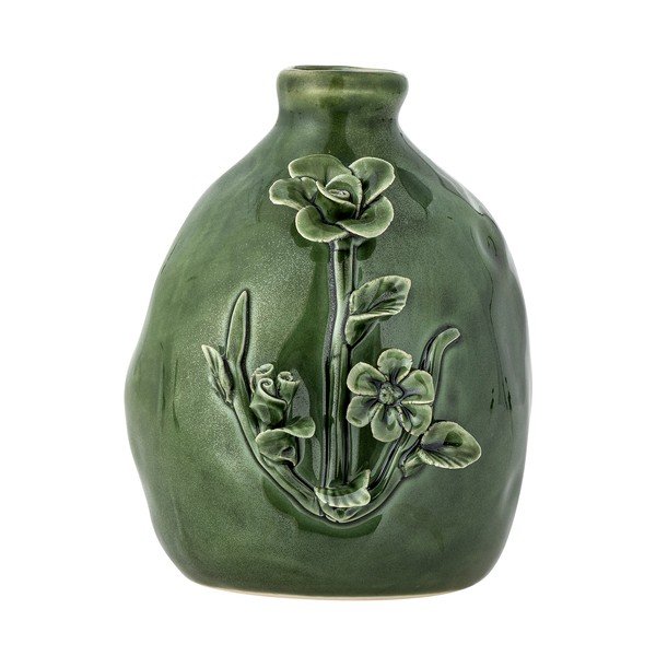 Zelena vaza iz kamenine (višina 13,5 cm) Ramia – Bloomingville-image-3