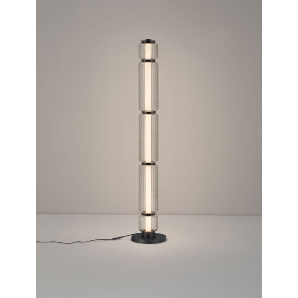 Mat črna steklena LED stoječa svetilka (višina 123 cm) Liesa – Nova Luce-image-2