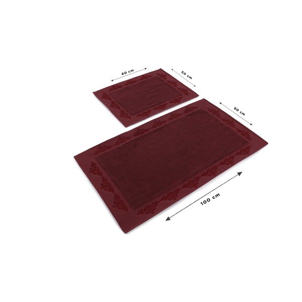 Komplet 2 bordo rdečih kopalniških preprog Hobby Sapphire-image-3