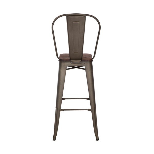 Komplet 2 črnih barskih stolov Mauro Ferretti Detroit, višina 115 cm-image-2