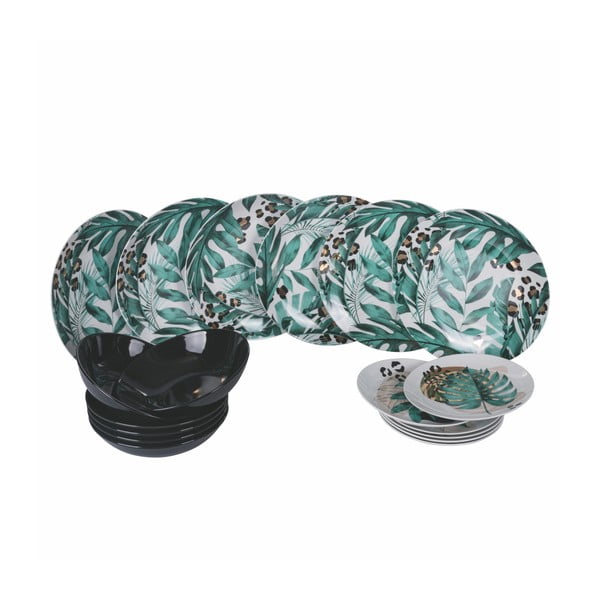 18-delni komplet zelene porcelanaste namizne posode VDE Tivoli 1996 Samana