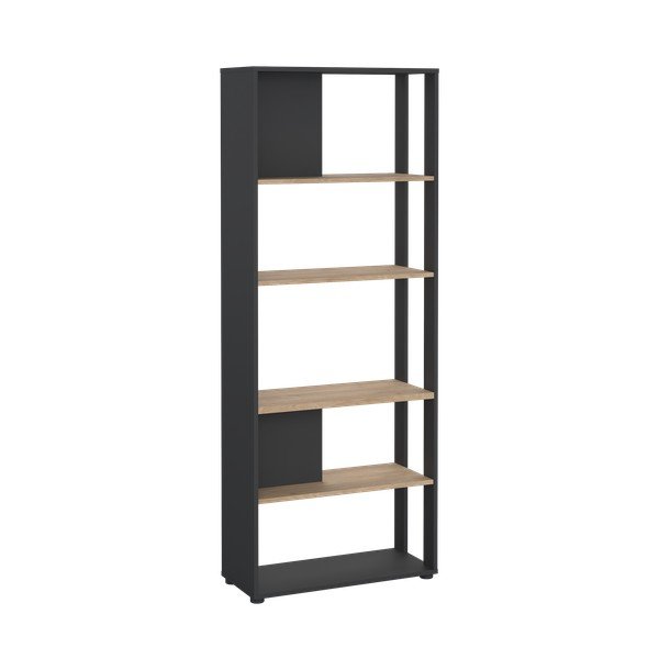 Antracitno siv/naraven regal v hrastovem dekorju 80x205 cm Sign – Tvilum-image-3