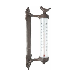 Stenski termometer iz litega železa Esschert Design Dekor Bird, višina 27,3 cm